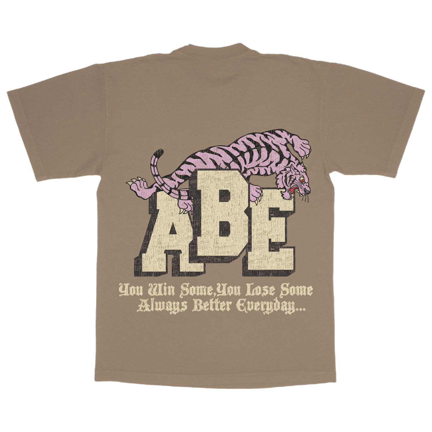 ABE LUCKY TIGER TEE- BROWN