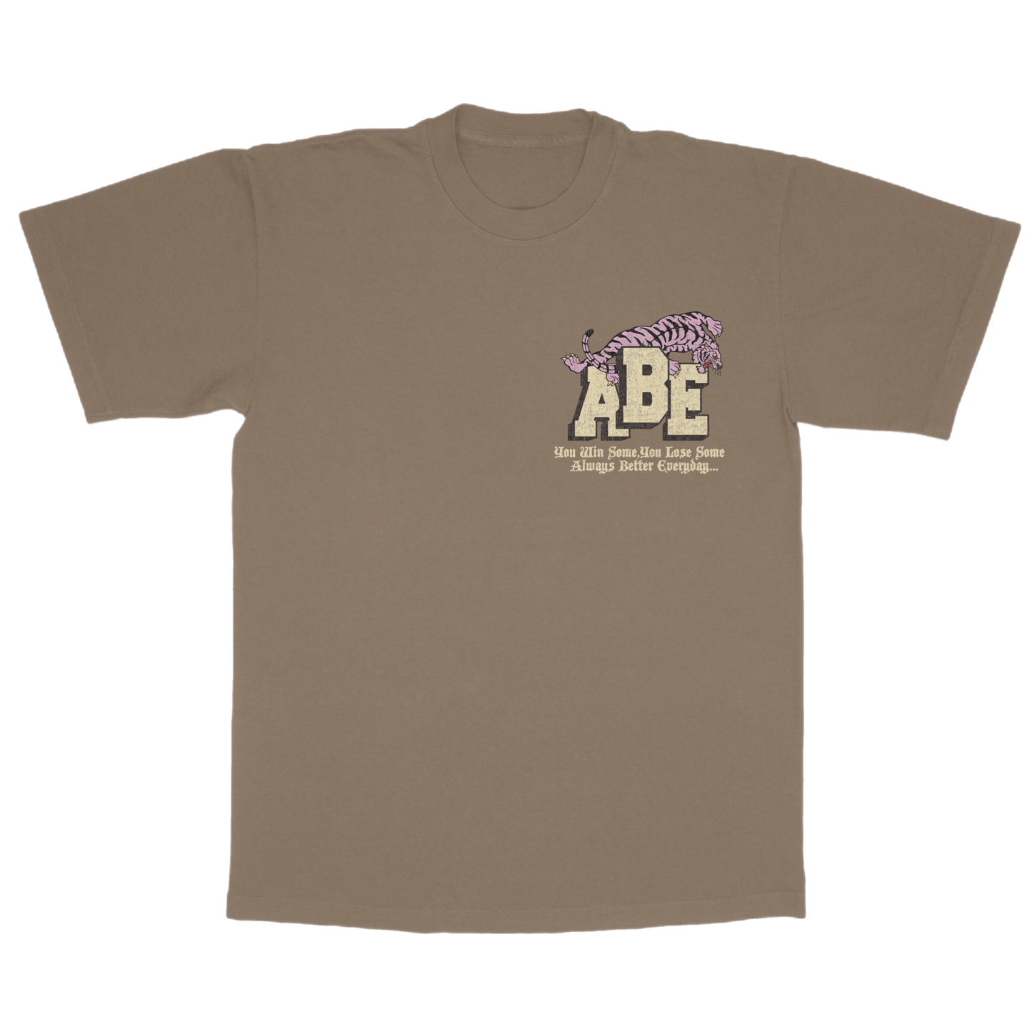 ABE LUCKY TIGER TEE- BROWN